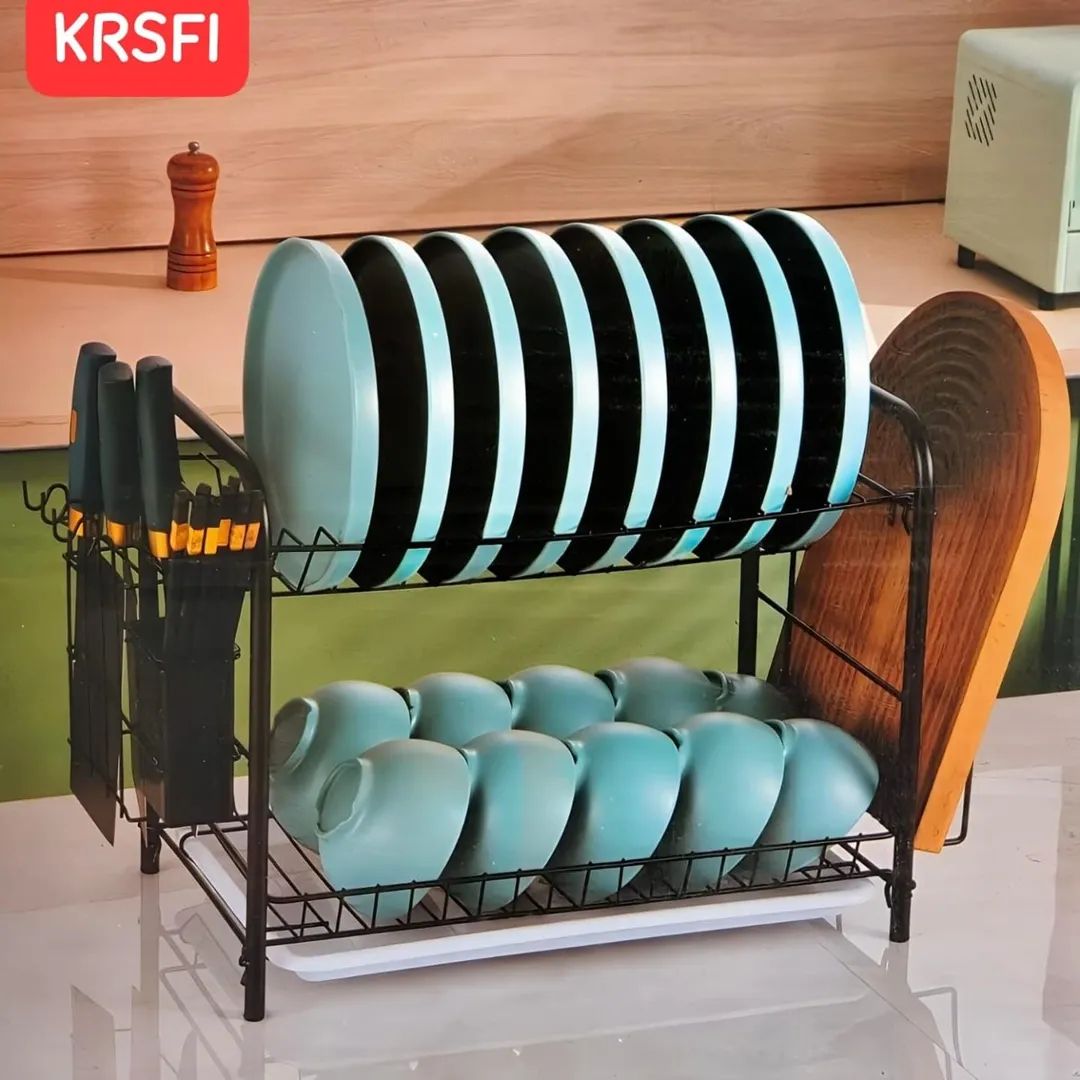 Egouttoir Organisateur de vaisselle à 2 niveaux