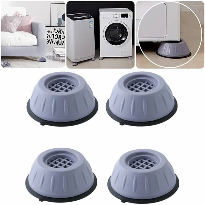 Coussretours de Pieds Anti-Vibration, Polymères en Caoutchouc, Antidérapant, Silencieux, Universel, Machine à Laver, Réfrigérateur, Meubles, Support d'Amortisseurs, 4 Pièces