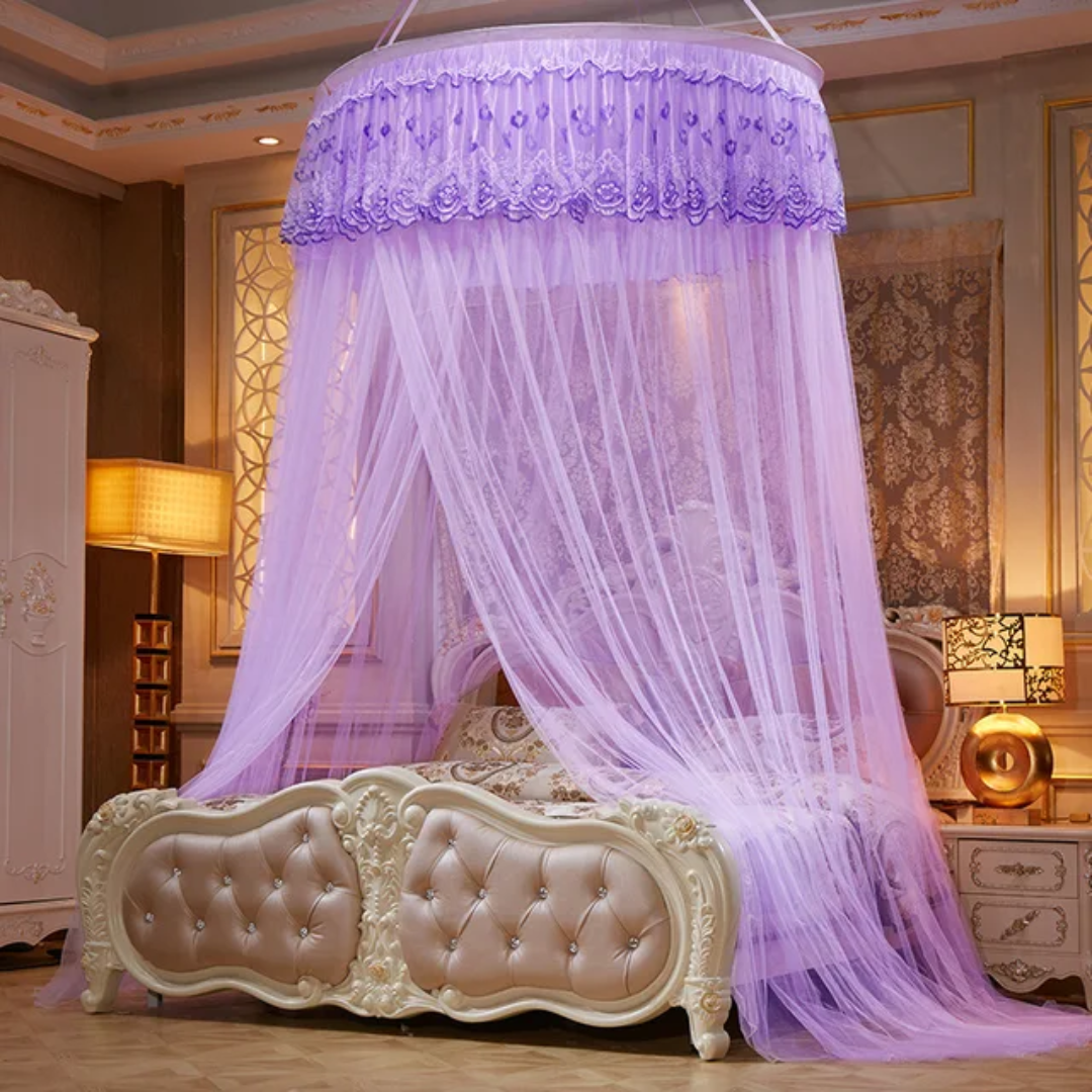 Moustiquaire pliante en dentelle bon marché, 100% polyester, princesse, fourniture ponctuelle