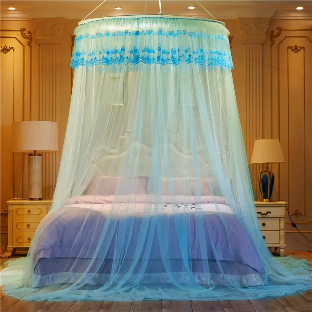 Moustiquaire pliante en dentelle bon marché, 100% polyester, princesse, fourniture ponctuelle